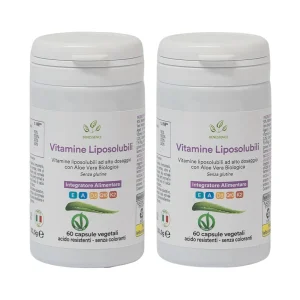 Vitamine Liposolubili, Coenzima Q10 e Aloe Vera - 2 x 60 cps