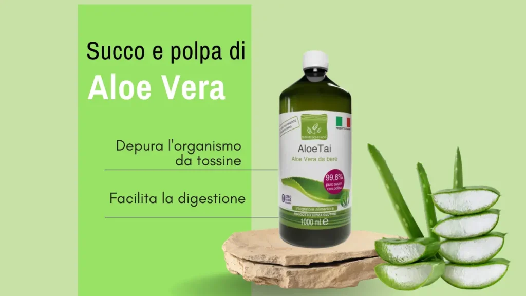 bevande detox aloe vera da bere succo e polpa grafica con bottiglia